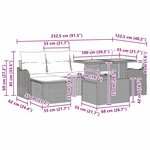 vidaXL Ensemble de canapé de jardin 7 Pièces Noir Poly rotin