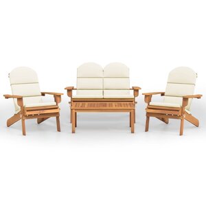 vidaXL Ensemble de salon de jardin Adirondack 4 Pièces bois acacia solide
