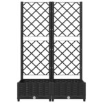 vidaXL Jardinière avec treillis Noir 80x40x121 5 cm PP
