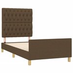 vidaXL Cadre de lit avec tête de lit marron foncé 100x200 cm Tissu