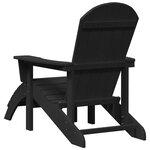 vidaXL Chaise Adirondack avec repose-pieds noire HDPE
