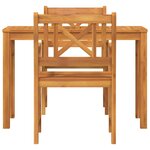 vidaXL Ensemble de salle à manger pour jardin 3 Pièces Marron