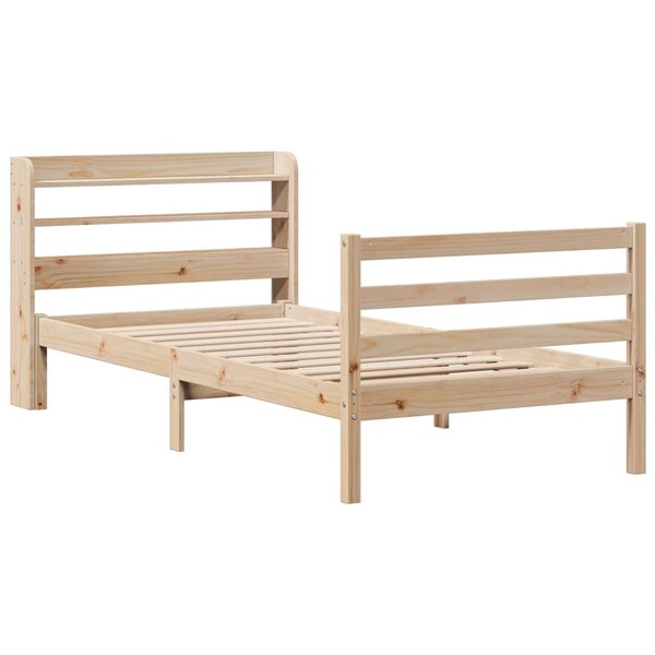 vidaXL Cadre de lit avec tête de lit 75x190 cm bois de pin massif