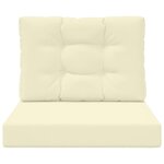 vidaXL Coussin de canapé d'extérieur 2 Pièces Crème Polyester