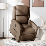 vidaXL Fauteuil inclinable électrique marron tissu