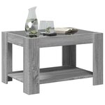 vidaXL Table basse avec LED sonoma gris 73x53x45 cm bois d'ingénierie