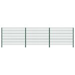 vidaXL Panneau de clôture avec poteaux Fer 5 1 x 1 2 m Vert