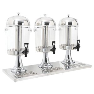 vidaXL Distributeur de jus en acier inoxydable 3 x 8 L