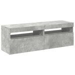 vidaXL Meubles TV avec lumières LED 2 Pièces gris béton 60x35x40 cm