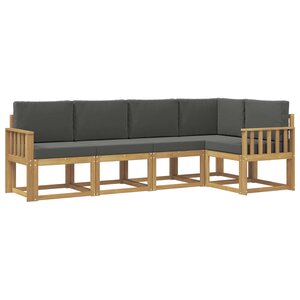 vidaXL Ensemble de canapés d'extérieur 5 Pièces Blanc et anthracite