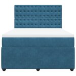 vidaXL Sommier à lattes de lit et matelas Bleu foncé 160x200cm Velours