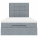 vidaXL Cadre de lit ottoman et matelas gris clair 120x200 cm tissu
