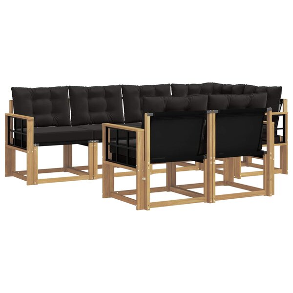 vidaXL Ensemble de canapés d'extérieur 7 pc Blanc et noir