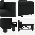 vidaXL Sofa-lit convertible 3-en-1 en tissu noir