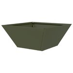 vidaXL Jardinière en plastique 5 Pièces Vert olive 35 x 35 x 15 cm Acier