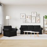 vidaXL Canapé 2 Pièces Noir 215 x 82 x 80 cm tissu