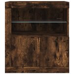 vidaXL Buffet avec lumières LED chêne fumé 60 5x37x67 cm