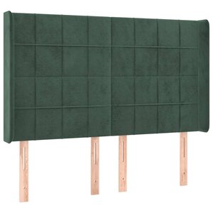 vidaXL Tête de lit avec oreilles Vert foncé 147x16x118/128 cm Velours