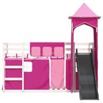 vidaXL Lit superposé sans matelas avec toboggan et rideaux 80x200 cm