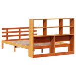 vidaXL Lit bibliothèque sans matelas cire marron 120x200 cm pin massif