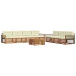 vidaXL Ensemble de canapés d'extérieur 8 pc Naturel et Crème
