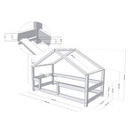 Lit cabane enfant LUCKY 120 x 190 rouge brique