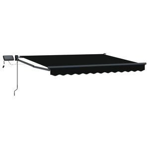 vidaXL Store rétractable manuel avec LEDs Noir et anthracite 3 x 2 5 m