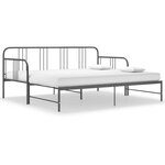 vidaXL Cadre de canapé-lit extensible Gris Métal 90x200 cm