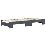 vidaXL Lit de jour avec gigogne et matelas gris foncé 90x200cm velours