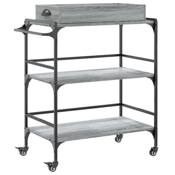 vidaXL Chariot de cuisine sonoma gris 81 5x41x92 5cm bois d'ingénierie