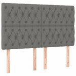 vidaXL Sommier à lattes de lit avec matelas Gris foncé 140x200cm Tissu