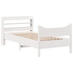 vidaXL Cadre de lit et tête de lit blanc 100x200 cm bois de pin massif