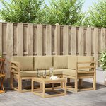 vidaXL Ensemble de canapés d'extérieur 5 pc Blanc et Beige