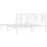 vidaXL Cadre de lit métal avec tête de lit blanc 160x200 cm