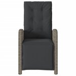vidaXL Chaises inclinables de jardin lot de 2 et repose-pied rotin