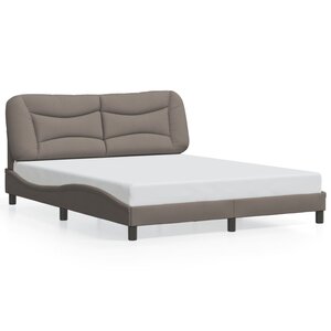 vidaXL Cadre de lit sans matelas Hvar taupe 160x200 cm tissu