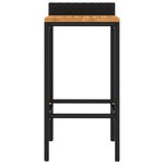 vidaXL Tabourets de bar lot de 4 noir résine tressée et bois d'acacia