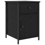 vidaXL Cabinet de chevet avec tiroir 2 Pièces Chêne noir 40 x 42 x 60 cm