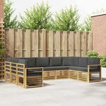 vidaXL Ensemble de canapés d'extérieur 9 pc Blanc et anthracite