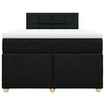 vidaXL Sommier à lattes de lit avec matelas noir 120x190 cm tissu