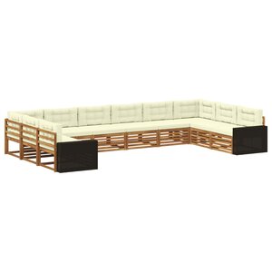 vidaXL Ensembles de canapés avec coussin 10 Pièces Bois d'Acacia Massif
