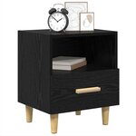 vidaXL Cabinet de chevet avec tiroir 2 Pièces Chêne noir 40 x 35 x 47 cm