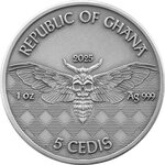 Pièce de monnaie en Argent 5 Cedis g 31.1 (1 oz) Millésime 2025 Memento Mori PIRATE
