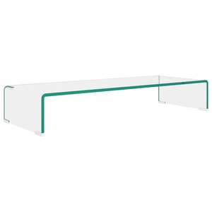 vidaXL Meuble TV/pour moniteur 80x30x13 cm verre transparent