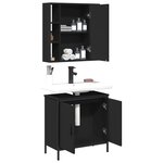 vidaXL Ensemble de meubles salle de bain 2 Pièces noir bois d'ingénierie