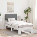 vidaXL Cadre de lit avec tête de lit rembourrée Gris clair