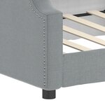 vidaXL Lit de jour gris clair 100x190 cm tissu