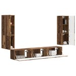 vidaXL Ensemble meuble TV 4 Pièces Bois ancien Bois d'ingénierie