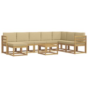 vidaXL Ensemble de canapés d'extérieur 9 pc Blanc et Beige