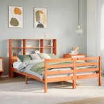 vidaXL Lit bibliothèque sans matelas cire marron 160x200cm bois massif